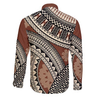 Bula Fiji Classic Masi Tapa Family Matching Off The Shoulder Long Sleeve Dress and Hawaiian Shirt Vintage Brown - Polynesian Pride