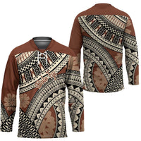 Bula Fiji Classic Masi Tapa Hockey Jersey Vintage Brown - Polynesian Pride