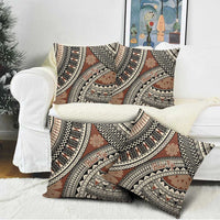 Bula Fiji Classic Masi Tapa Pillow Cover Vintage Brown - Polynesian Pride