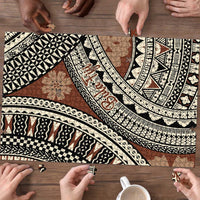 Bula Fiji Classic Masi Tapa Puzzle Vintage Brown - Polynesian Pride