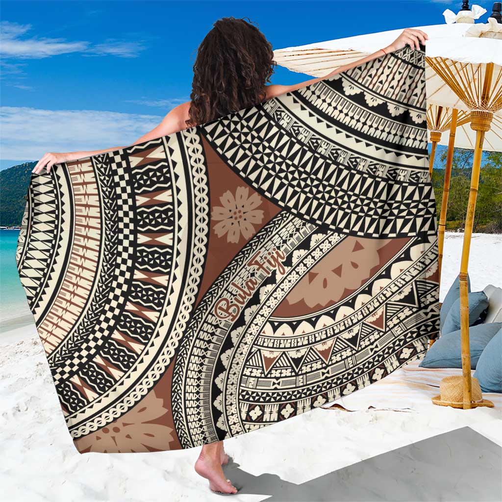 Bula Fiji Classic Masi Tapa Sarong Vintage Brown - Polynesian Pride