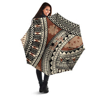 Bula Fiji Classic Masi Tapa Umbrella Vintage Brown - Polynesian Pride