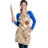 Bula Fiji Classic Masi Tapa Apron Vintage Beige - Polynesian Pride