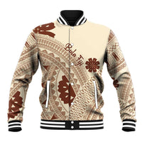 Bula Fiji Classic Masi Tapa Baseball Jacket Vintage Beige - Polynesian Pride