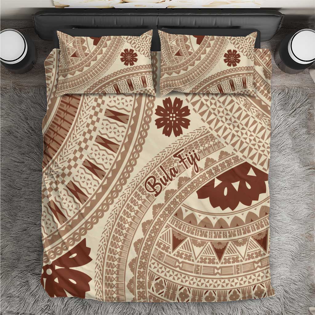 Bula Fiji Classic Masi Tapa Bedding Set Vintage Beige - Polynesian Pride