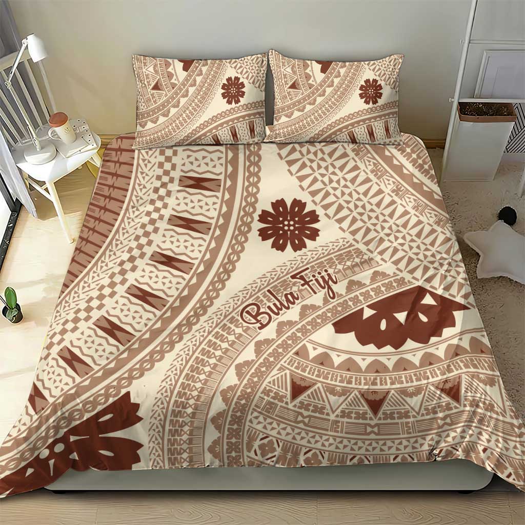 Bula Fiji Classic Masi Tapa Bedding Set Vintage Beige - Polynesian Pride