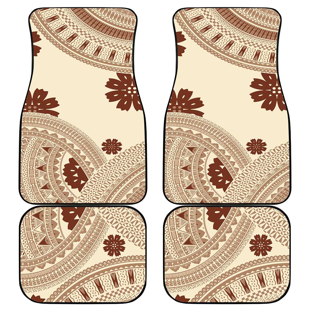 Bula Fiji Classic Masi Tapa Car Mats Vintage Beige - Polynesian Pride