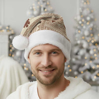 Bula Fiji Classic Masi Tapa Christmas Santa Hat Vintage Beige - Polynesian Pride