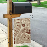 Bula Fiji Classic Masi Tapa Garden Flag Vintage Beige - Polynesian Pride