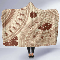 Bula Fiji Classic Masi Tapa Hooded Blanket Vintage Beige - Polynesian Pride