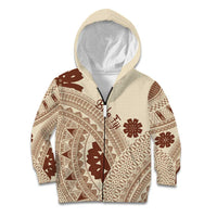 Bula Fiji Classic Masi Tapa Kid Hoodie Vintage Beige - Polynesian Pride