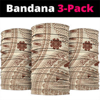Bula Fiji Classic Masi Tapa Neck Gaiter Vintage Beige - Polynesian Pride