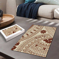 Bula Fiji Classic Masi Tapa Puzzle Vintage Beige - Polynesian Pride