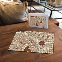 Bula Fiji Classic Masi Tapa Puzzle Vintage Beige - Polynesian Pride