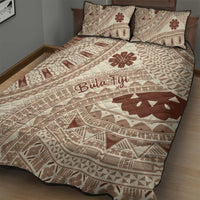 Bula Fiji Classic Masi Tapa Quilt Bed Set Vintage Beige - Polynesian Pride
