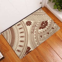 Bula Fiji Classic Masi Tapa Rubber Doormat Vintage Beige - Polynesian Pride