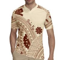 Bula Fiji Classic Masi Tapa Rugby Jersey Vintage Beige - Polynesian Pride