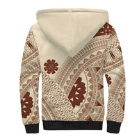 Bula Fiji Classic Masi Tapa Sherpa Hoodie Vintage Beige - Polynesian Pride