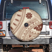 Bula Fiji Classic Masi Tapa Spare Tire Cover Vintage Beige - Polynesian Pride