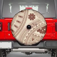 Bula Fiji Classic Masi Tapa Spare Tire Cover Vintage Beige - Polynesian Pride