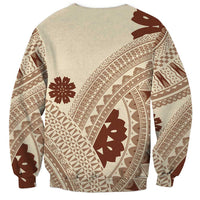 Bula Fiji Classic Masi Tapa Sweatshirt Vintage Beige - Polynesian Pride