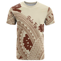 Bula Fiji Classic Masi Tapa T Shirt Vintage Beige - Polynesian Pride