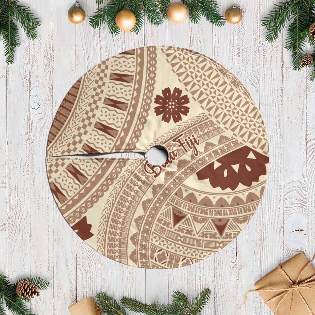 Bula Fiji Classic Masi Tapa Tree Skirt Vintage Beige - Polynesian Pride