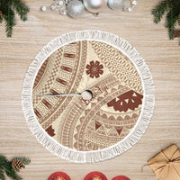 Bula Fiji Classic Masi Tapa Tree Skirt Vintage Beige - Polynesian Pride