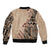 Bula Fiji Bomber Jacket Tribal Masi Tapa - Beige LT7 - Polynesian Pride