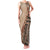 Bula Fiji Family Matching Tank Maxi Dress and Hawaiian Shirt Tribal Masi Tapa - Beige LT7 Mom's Dress Beige - Polynesian Pride