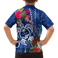 Guam Christmas Family Matching Long Sleeve Bodycon Dress and Hawaiian Shirt Turtle Mix Tapa Felis Pasgua LT7 - Polynesian Pride