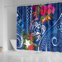 Guam Christmas Shower Curtain Turtle Mix Tapa Felis Pasgua LT7 - Polynesian Pride