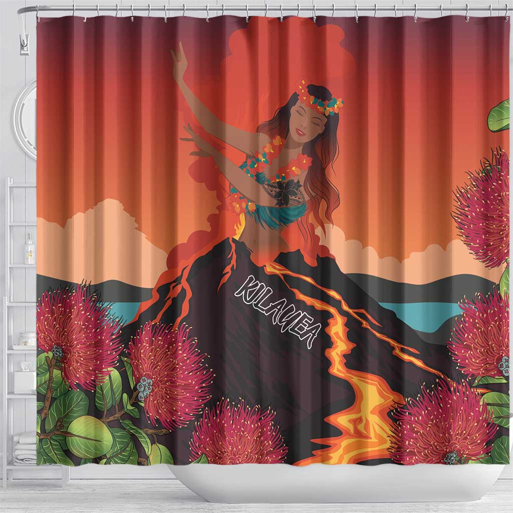 Hawaii Kilauea Volcano Shower Curtain Pele Goddess