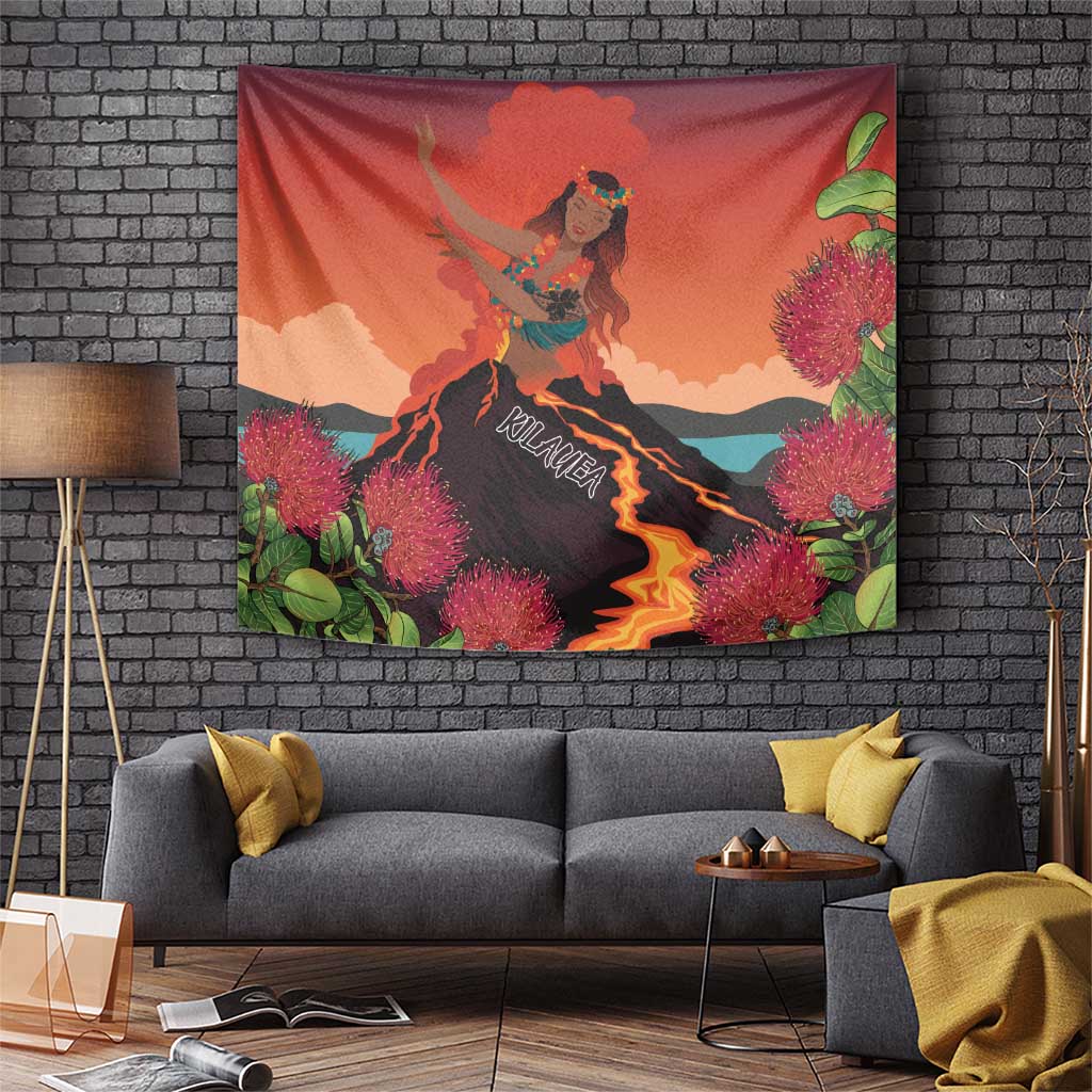 Hawaii Kilauea Volcano Tapestry Pele Goddess LT7 Colorful - Polynesian Pride