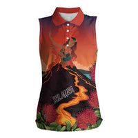Hawaii Kilauea Volcano Women Sleeveless Polo Shirt Pele Goddess