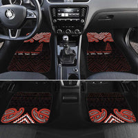 Maori Waitangi Car Mats Kotahitanga Poutama Mix Whakairo LT7 Set 4pcs Black - Polynesian Pride