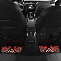 Maori Waitangi Car Mats Kotahitanga Poutama Mix Whakairo LT7 Set 2pcs - Back Black - Polynesian Pride