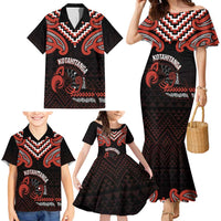Maori Waitangi Family Matching Mermaid Dress and Hawaiian Shirt Kotahitanga Poutama Mix Whakairo - Polynesian Pride