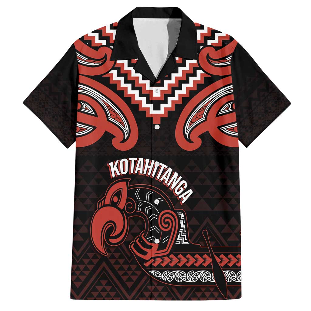 Maori Waitangi Family Matching Puletasi and Hawaiian Shirt Kotahitanga Poutama Mix Whakairo LT7 Dad's Shirt - Short Sleeve Black - Polynesian Pride