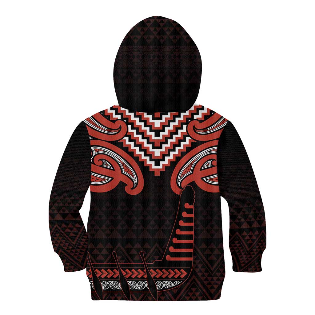 Maori Waitangi Kid Hoodie Kotahitanga Poutama Mix Whakairo LT7 - Polynesian Pride