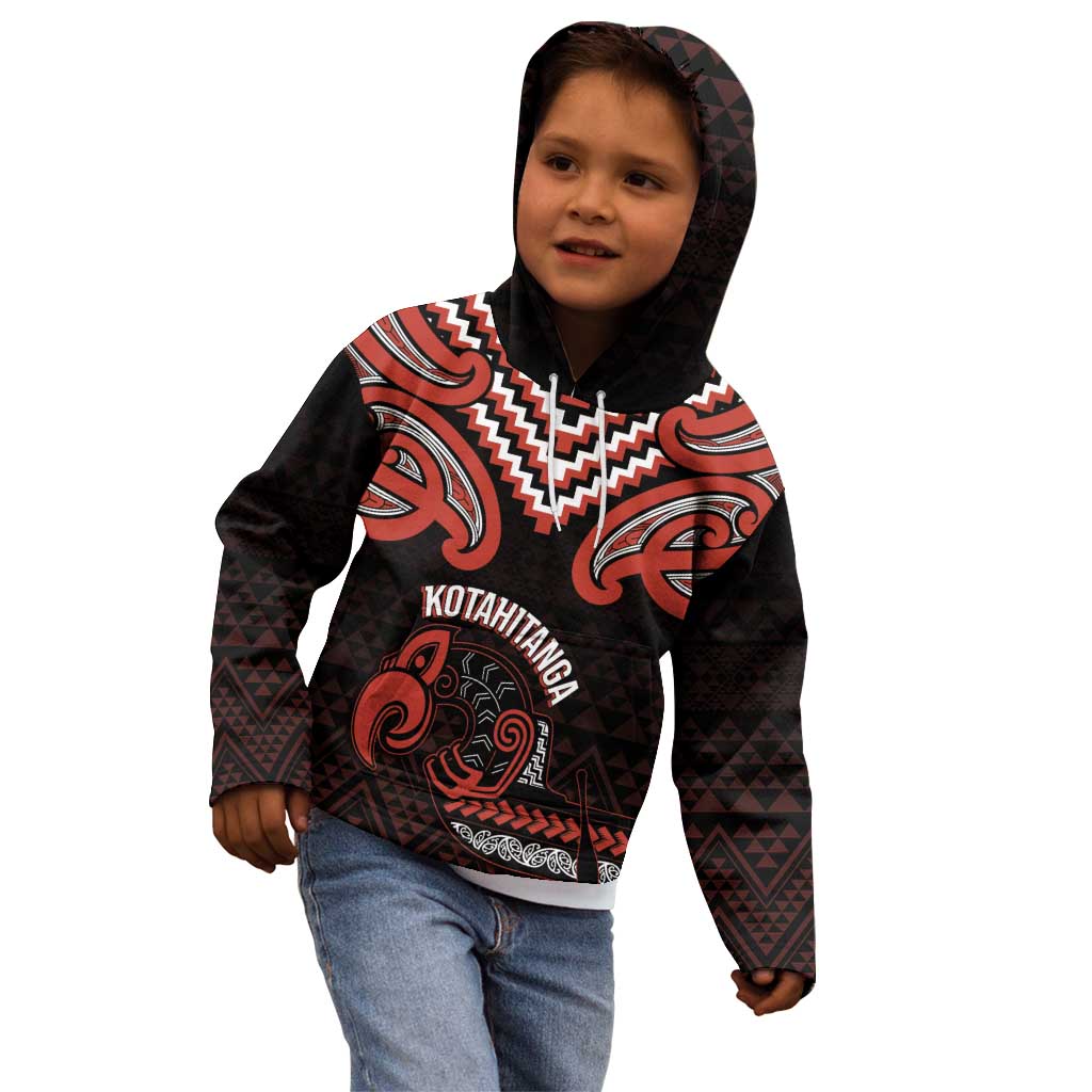 Maori Waitangi Kid Hoodie Kotahitanga Poutama Mix Whakairo LT7 - Polynesian Pride