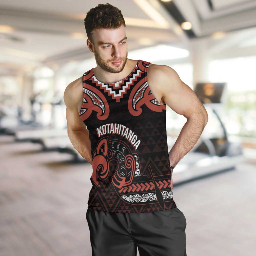 Maori Waitangi Men Tank Top Kotahitanga Poutama Mix Whakairo LT7 Black - Polynesian Pride