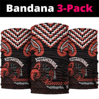 Maori Waitangi Neck Gaiter Kotahitanga Poutama Mix Whakairo LT7 package One Size: 25*50cm Black - Polynesian Pride