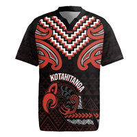Maori Waitangi Rugby Jersey Kotahitanga Poutama Mix Whakairo LT7 Black - Polynesian Pride