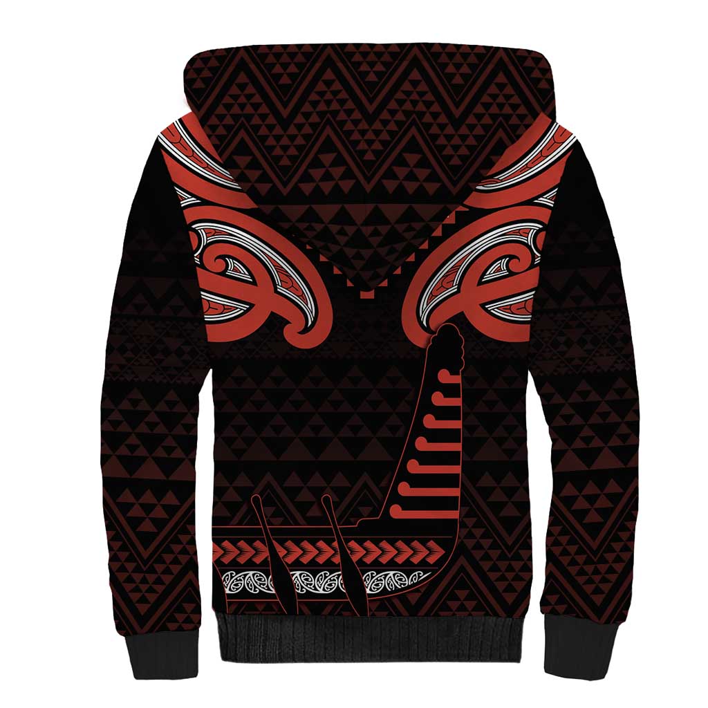 Maori Waitangi Sherpa Hoodie Kotahitanga Poutama Mix Whakairo LT7 - Polynesian Pride