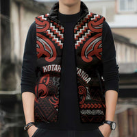 Maori Waitangi Sleeveless Puffer Jacket Kotahitanga Poutama Mix Whakairo LT7 - Polynesian Pride