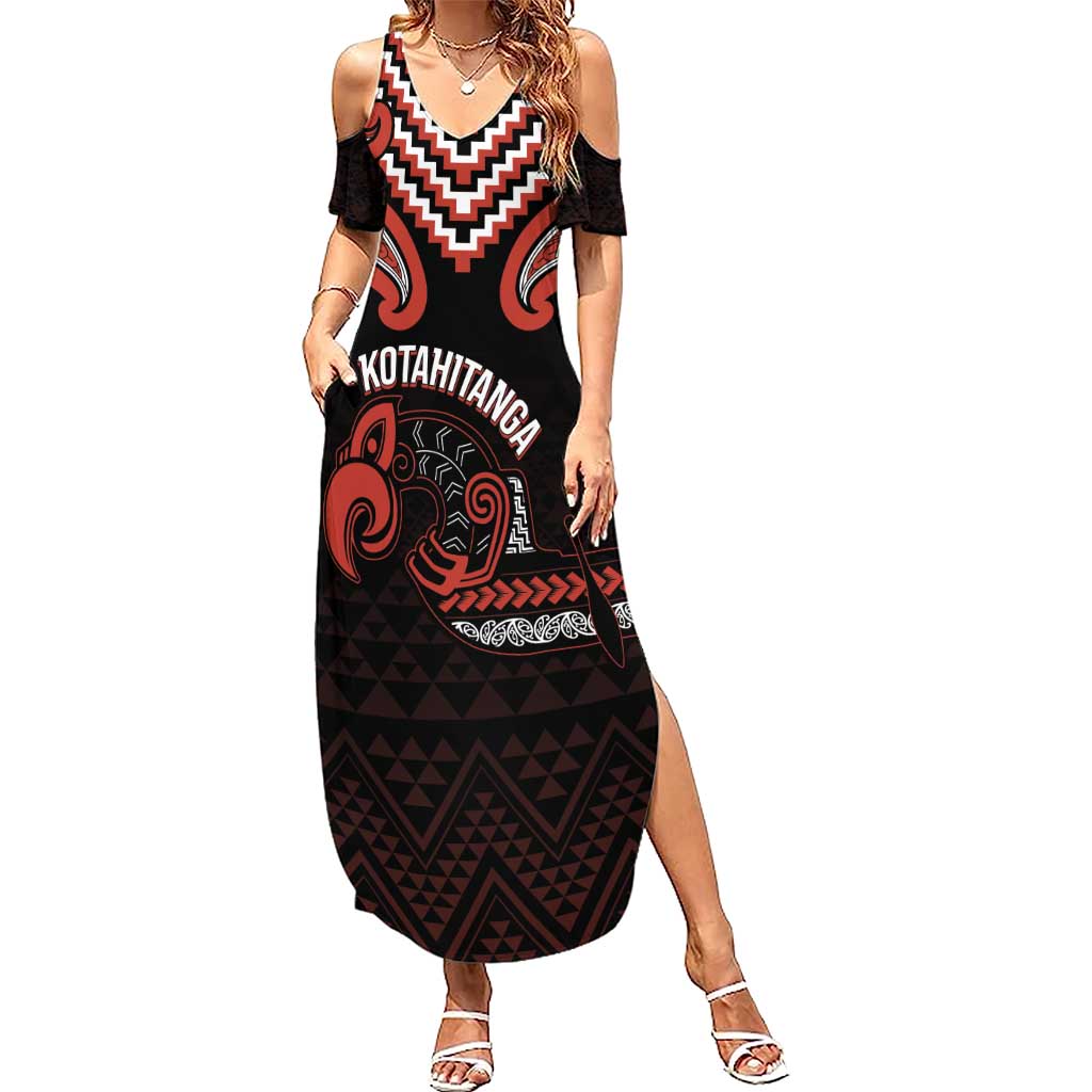 Maori Waitangi Summer Maxi Dress Kotahitanga Poutama Mix Whakairo - Polynesian Pride
