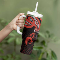 Maori Waitangi Tumbler With Handle Kotahitanga Poutama Mix Whakairo LT7 - Polynesian Pride