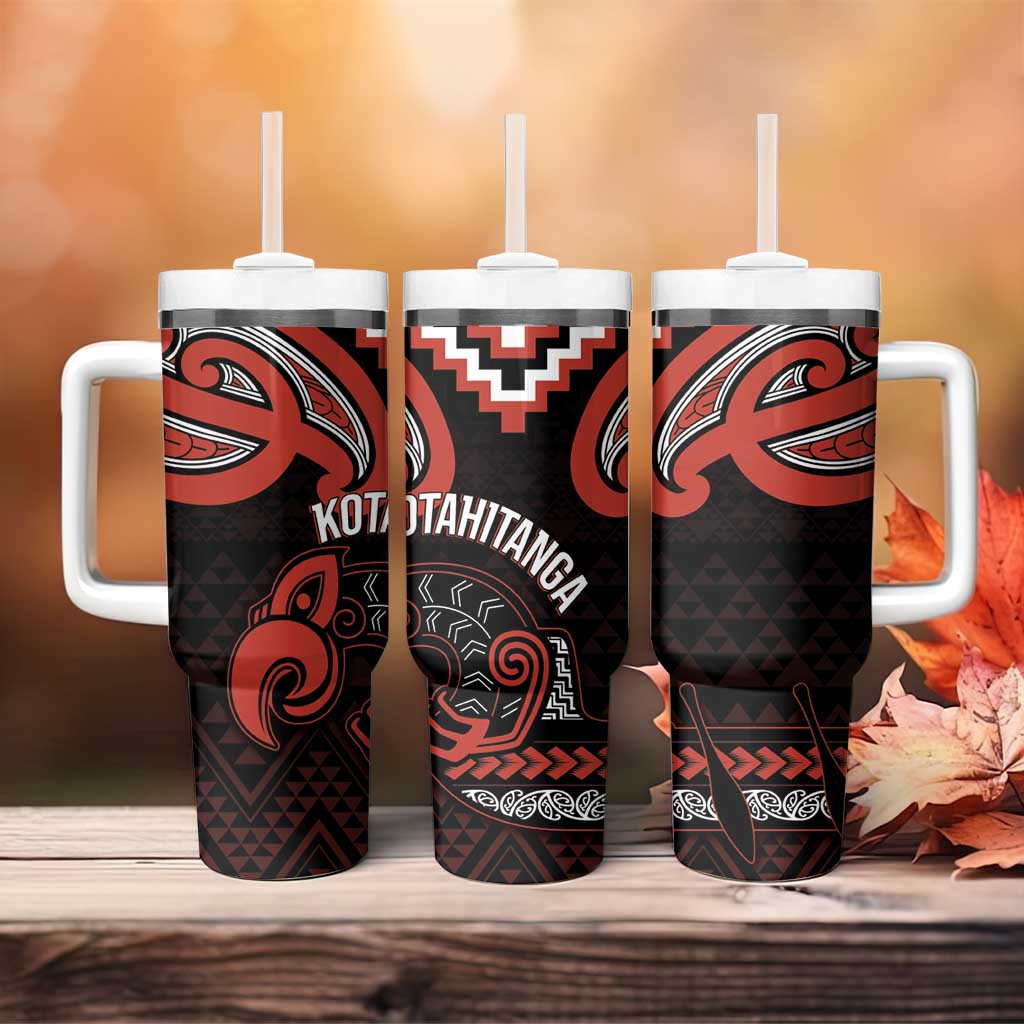Maori Waitangi Tumbler With Handle Kotahitanga Poutama Mix Whakairo LT7 - Polynesian Pride