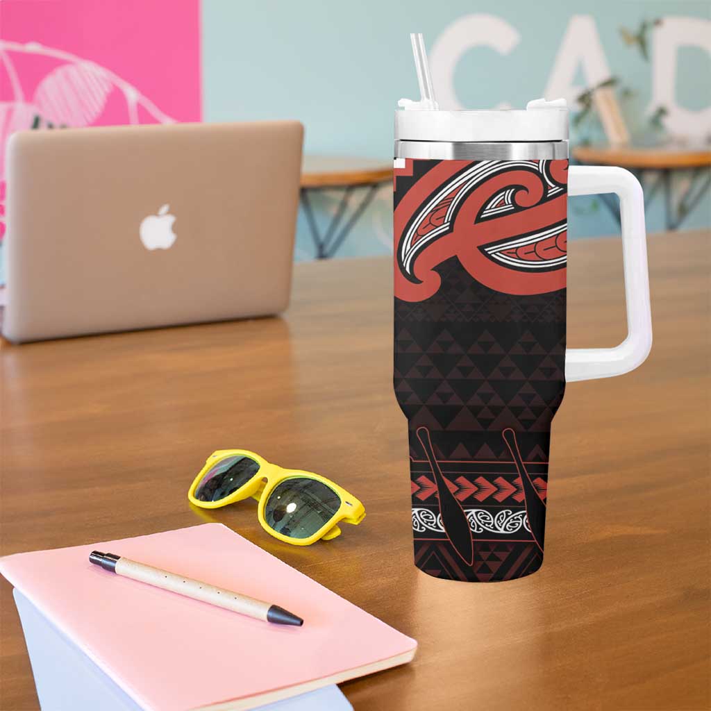 Maori Waitangi Tumbler With Handle Kotahitanga Poutama Mix Whakairo LT7 - Polynesian Pride